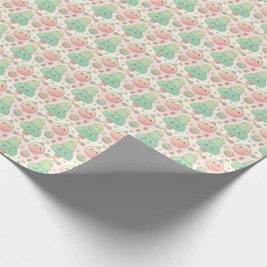 Kawaii Pastel Christmas  Cadeaupapier (Hoek)