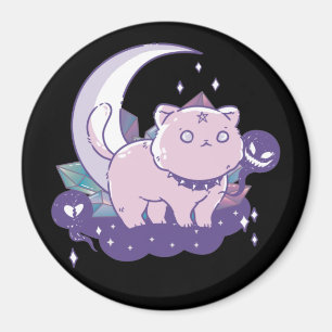 Kawaii Pastel Color Gothic Cute Gothic Cat Magnet