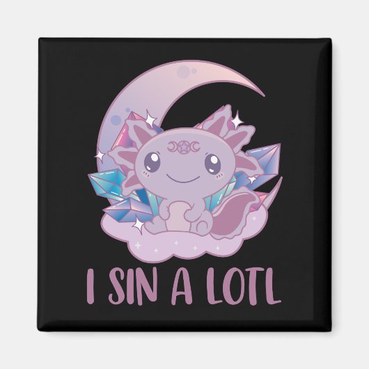 Kawaii Pastel Colors Gothic Cute Gothic Axolotl Ma Magneet (Voorkant)