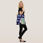 Kawaii Pastel Eenhoorn met Galaxy Blue Stars Tote Bag (Op model)