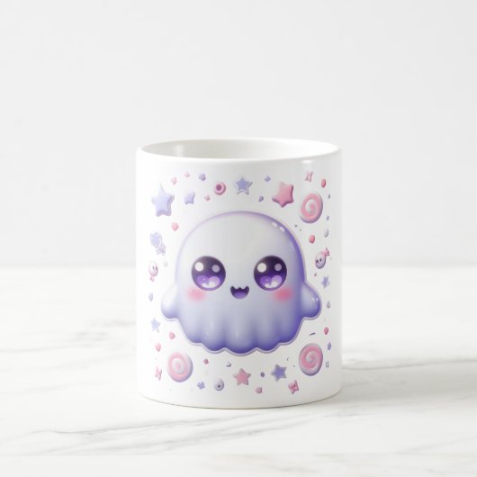 Kawaii Pastel Ghost Mok - Schattigee Halloween Cup (Center)