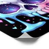 Kawaii Pastel Goth Creepy Bowtie Girl Skull Hallow Poster (Hoek)