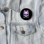 Kawaii Pastel Goth Creepy Bowtie Girl Skull Hallow Ronde Button 5,7 Cm (In situ)