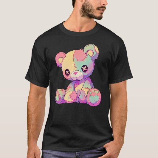 Kawaii Pastel Goth Creepy Cute Witchy Patchwork Te T-shirt (Voorkant)