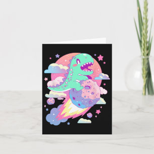 Kawaii Pastel Goth Griezige Cute Chibi Dinosaurus Kaart
