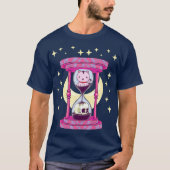Kawaii Pastel Goth Hourglass with Cat Skull Goth T-shirt (Voorkant)