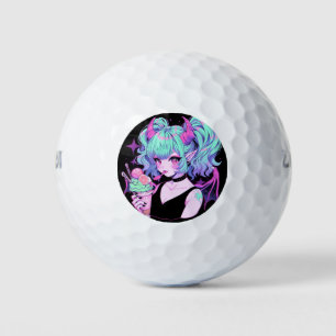 Kawaii Pastel Goth Kleine Duivel Koakuma Anime Mei Golfballen