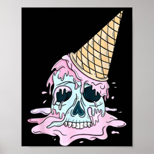 Kawaii Pastel Goth Schattig Griezelig IJsschedel Poster