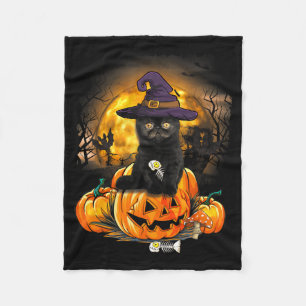 Kawaii Pastel Goth Y Halloween Zwarte Kat Heksenho Fleece Deken