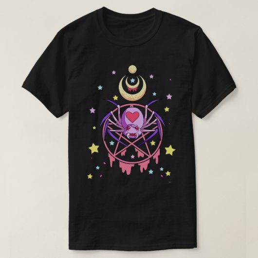 Kawaii Pastel Gothic Creepy Pentacle Schattigee Sp T-shirt (Design voorkant)