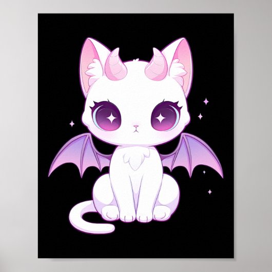 Kawaii Pastel Gothic Creepy Schattige Witchy Demon Poster (Voorkant)