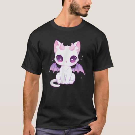 Kawaii Pastel Gothic Creepy Schattige Witchy Demon T-shirt (Voorkant)