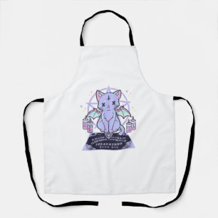 Kawaii Pastel Gothic Cute and Creepy Occult Cat Ou Schort