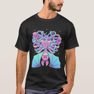 Kawaii Pastel Gothic Cute Creepy Bat Skeleton Witc T-shirt