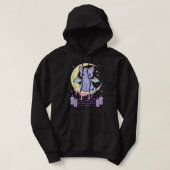Kawaii Pastel Gothic Cute Creepy Black Cat Hoodie (Design voorkant)