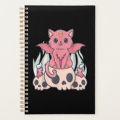 Kawaii Pastel Gothic Cute Creepy Demon Cat and Sku Planner (Voorkant)