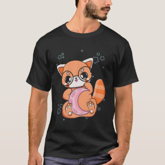 Kawaii Pastel Gothic Rode Panda Chibi Anime Moon T-shirt