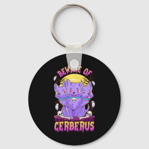 Kawaii Pastel Gothic Schattige Creepy 3-koppig Dog Sleutelhanger