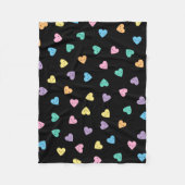 Kawaii Pastel Gothic Snoep Hearts Fleece Deken (Voorkant)