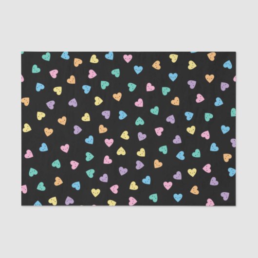 Kawaii Pastel Gothic Snoep Hearts Tissuepapier (Voorkant)