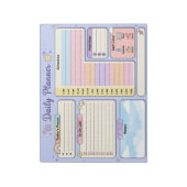 Kawaii Pastel Grid Dagelijkse Planner Notitieblok (Linkerzijde)