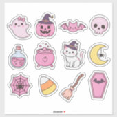 Kawaii Pastel Halloween Magic Sticker Pack (Vel)