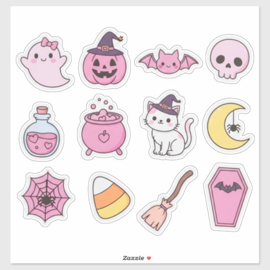 Kawaii Pastel Halloween Magic Sticker Pack (Vel)