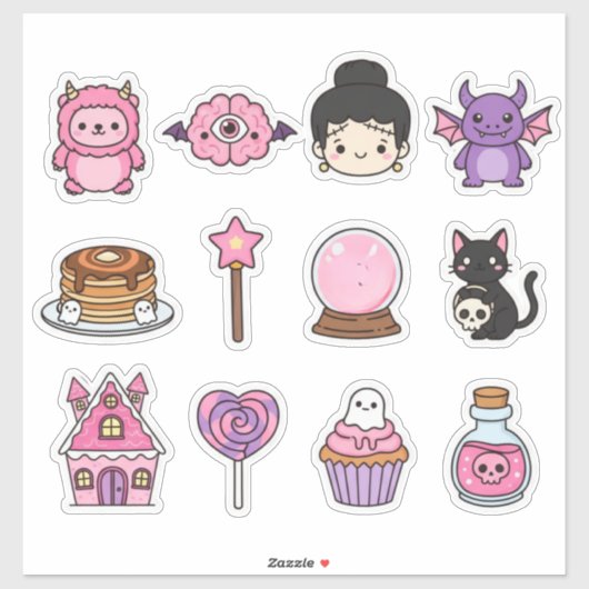 Kawaii Pastel Haunted Treats Sticker Pack (Vel)