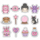 Kawaii Pastel Haunted Treats Sticker Pack (Voorkant)
