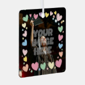 Kawaii Pastel Hearts Foto Grens  Metalen Ornament (Voorkant Rechts)