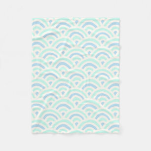 Kawaii Pastel Japans Seigaiha-patroon Fleece Deken