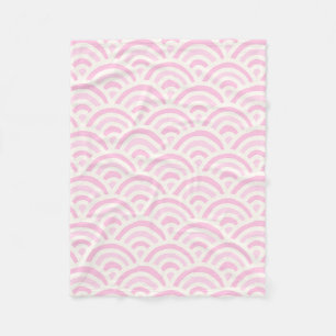 Kawaii Pastel Japans Seigaiha Patroon Fleece Deken