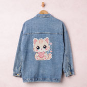 Kawaii Pastel Kat Hart Cute Damesjas Denim Jacket (Hangar)