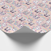 Kawaii Pastel Katten en Bunnies Behang Cadeaupapier (Hoek)