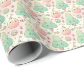 Kawaii Pastel Kerstmis Cadeaupapier (Rol Hoek)