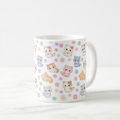 Kawaii Pastel Kittens and Flowers Pattern Mug Koffiemok (Voorkant rechts)