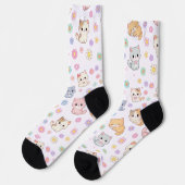 Kawaii Pastel Kittens en Bloemen Sokken (Links)