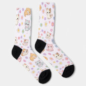 Kawaii Pastel Kittens en Bloemen Sokken (Rechts)