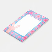 Kawaii pastel Konijn Bloemige Memo Post-it® Notes (Schuin)