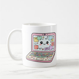 Kawaii Pastel Laptop Studeer Vibes Sticker Koffiemok
