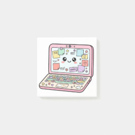 Kawaii Pastel Laptop Studeer Vibes Sticker Post-it® Notes