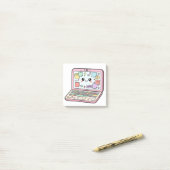Kawaii Pastel Laptop Studeer Vibes Sticker Post-it® Notes (Op bureau)