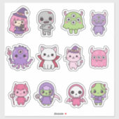 Kawaii Pastel Monster Mash Sticker Pack (Vel)