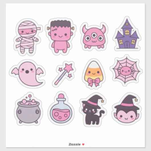 Kawaii Pastel Monster Squad Sticker Set (Vel)