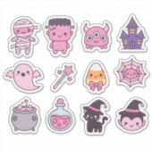 Kawaii Pastel Monster Squad Sticker Set (Voorkant)
