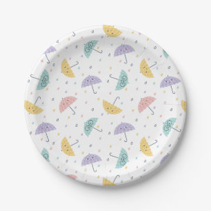 Kawaii Pastel Paraplu Patroon Papier Borden Papieren Bordje
