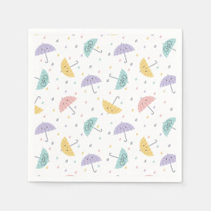 Kawaii Pastel Paraplu Patroon servetten