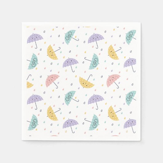 Kawaii Pastel Paraplu Patroon servetten (Voorkant)