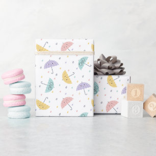 Kawaii Pastel Paraplu Patroon Wrapping Papier Roll