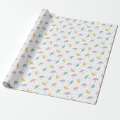 Kawaii Pastel Paraplu Patroon Wrapping Papier Roll (Uitgerold)